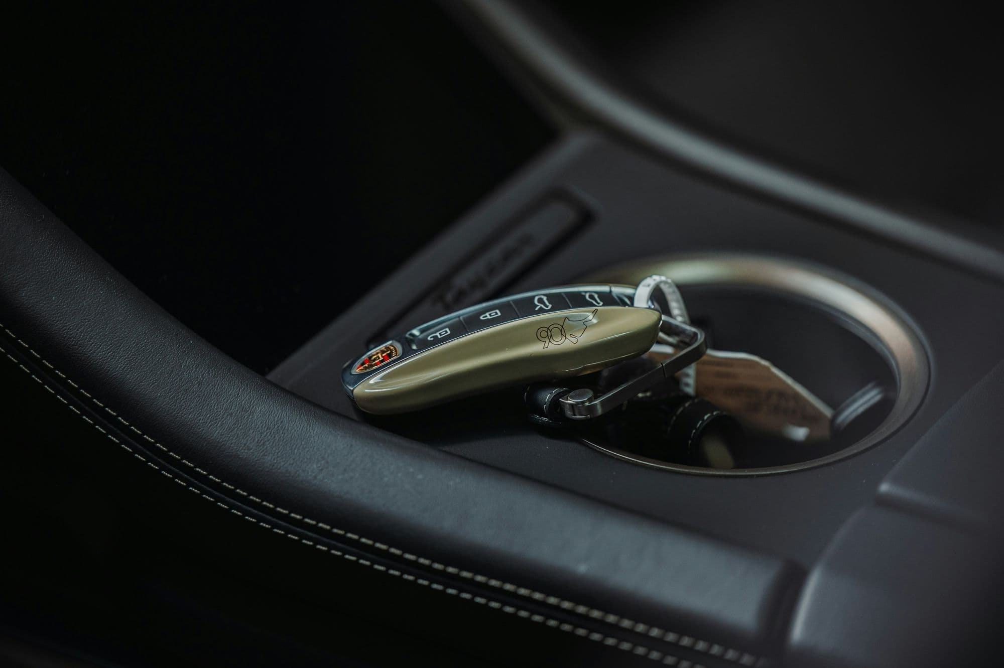 Car keys resting on the centre console